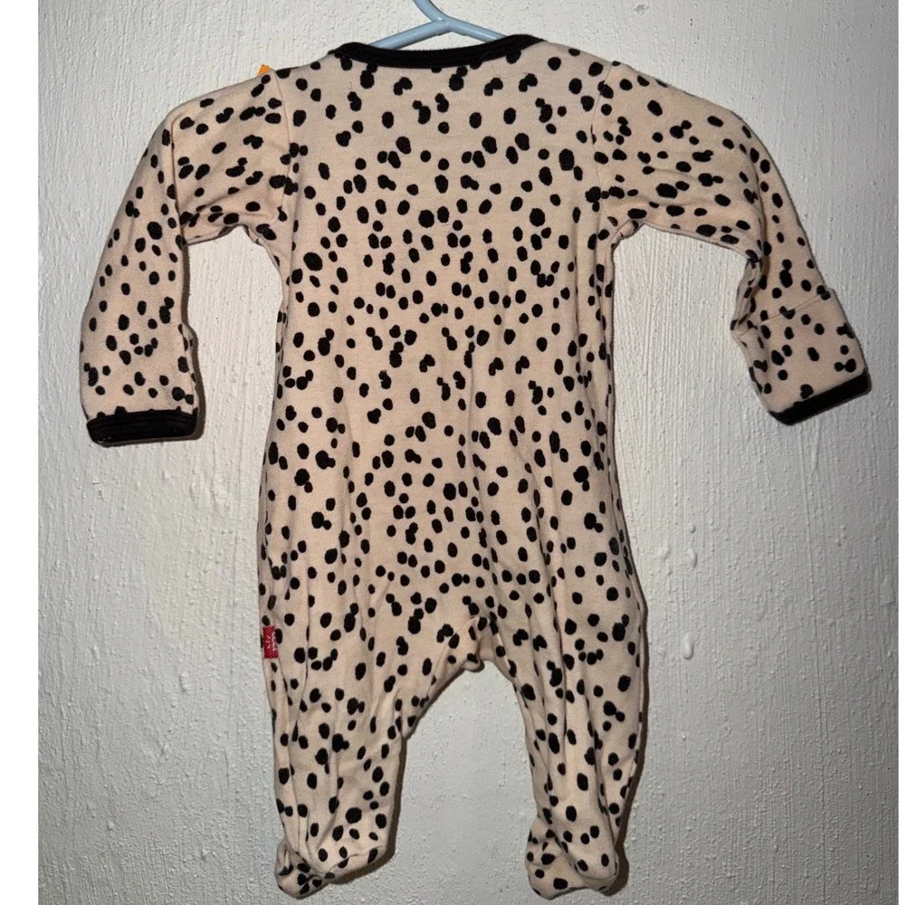 Magnetic Me Newborn Organic Cotton Dalmatian Dot Magnetic Footie Sleeper Cream
